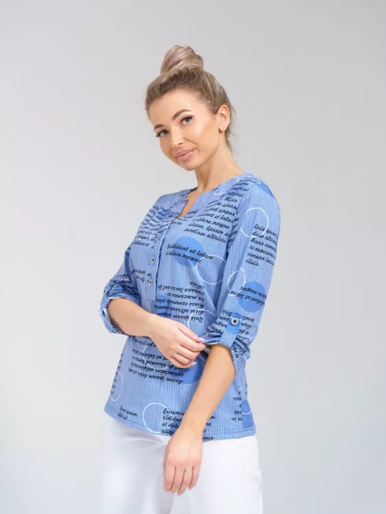 БЖ-09 НСД Блузка женская ( кулирка  набивка) Синий