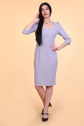 Платье 24857 серый меланж последний размер