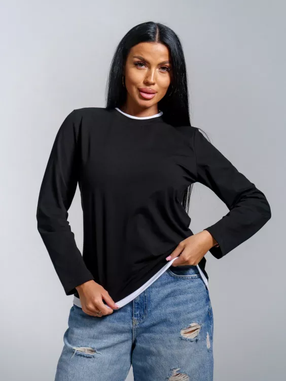 Рига(черный) лонгслив