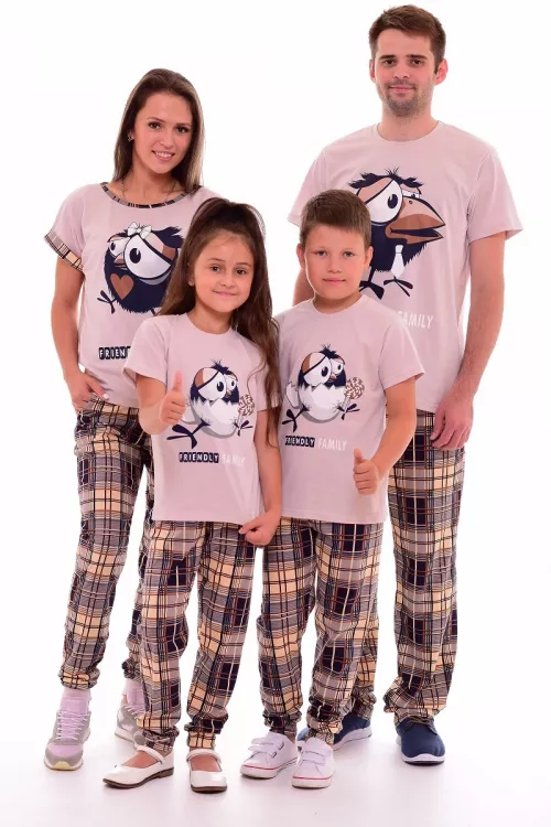 Пижама детская 7-142 (бежевый), Воронята