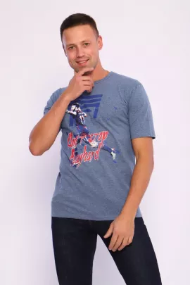 Футболка мужская ФМ-3 сине-серый последний размер