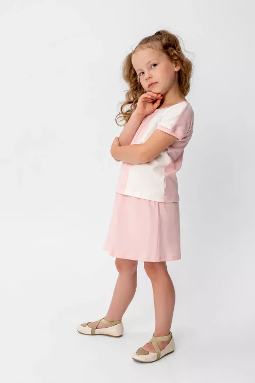 Костюм Элис розовый/молочный