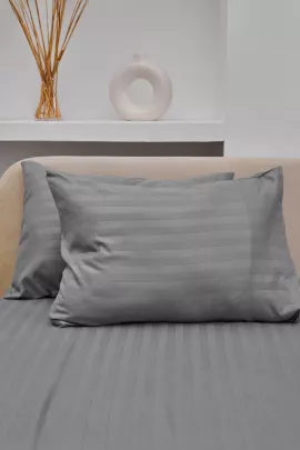 Комплект наволочек Микрофибра Страйп - Светлый серый