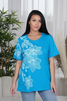 Футболка женская Орхидея (бирюза)