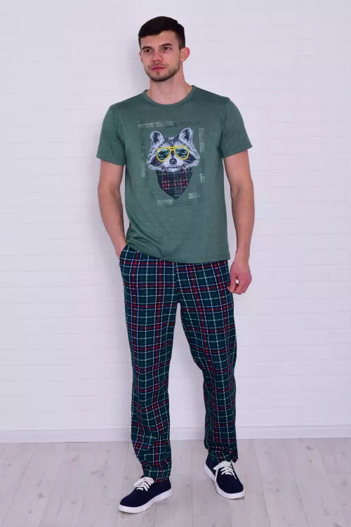 Пижама мужская 9-199 (изумруд) Енот