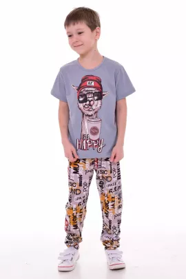 Пижама детская 7-290 (серый), Лама