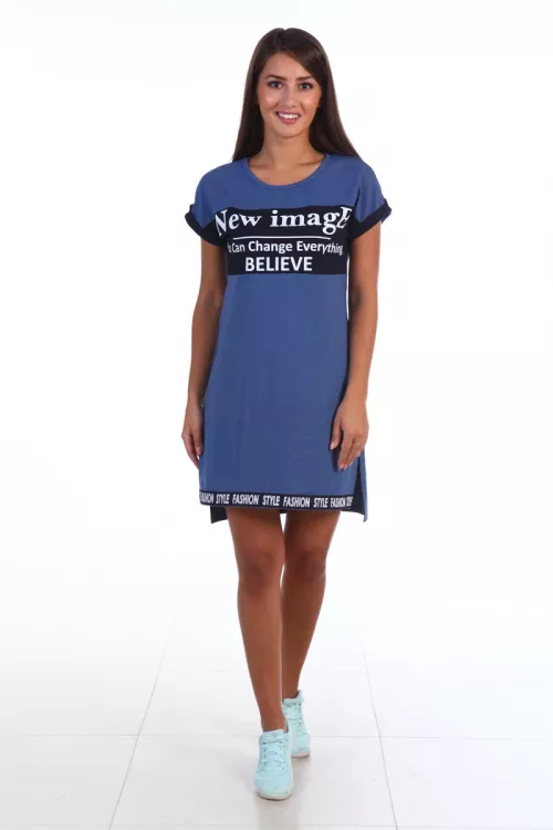 Туника женская 6-93б (индиго-меланж)
