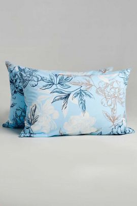 Комплект наволочек поплин - Симфония, цвет голубой