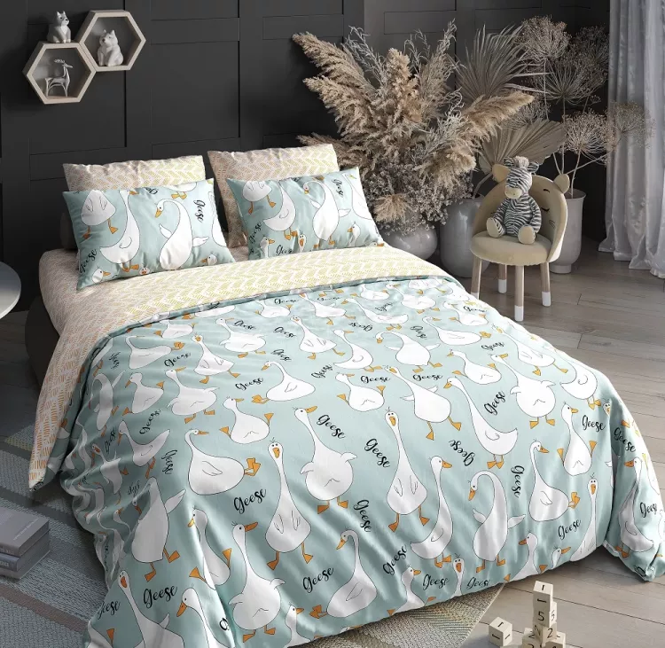 Гуси(мята) КПБ поплин подростковый