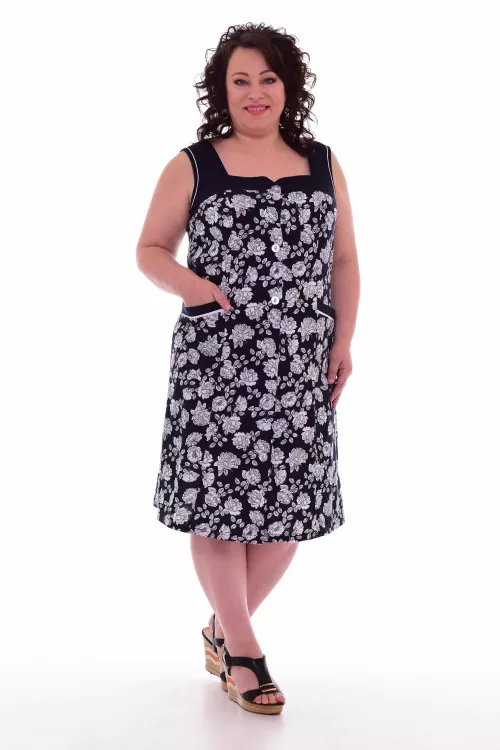 Халат женский 3-192в (чёрный+белый)