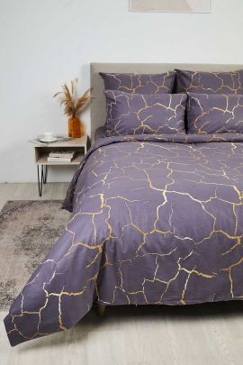 Пододеяльник бязь на молнии - Кракле, цвет серый