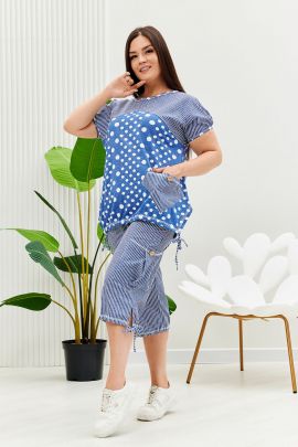 Костюм 13159 полоса, горох джинс последний размер