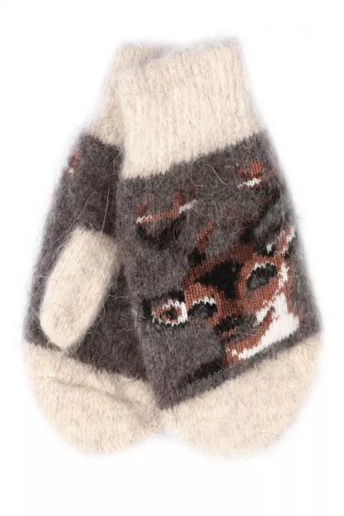 Варежки GL639 козий пух животные последний размер