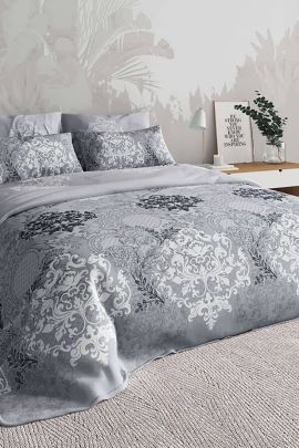 КПБ бязь Премиум - Кружево серый