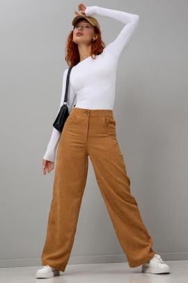 Брюки Вельвет Б бежевый последний размер