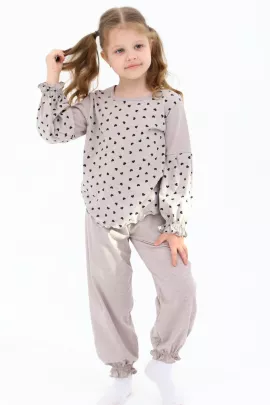 Пижама с брюками Китти серый меланж 33067
