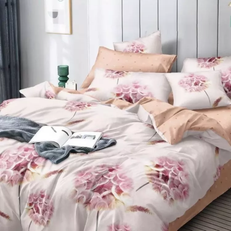 Постельное белье поплин эксклюзив на молнии - Розовый одуванчик