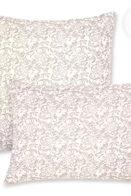 Трикотажная наволочка на молнии Завиток капучино 258 70х70 258