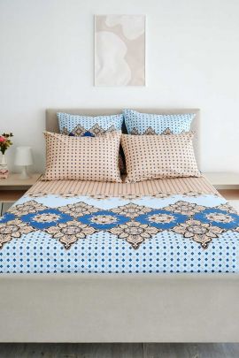 Простыня поплин - Марокко, цвет голубой