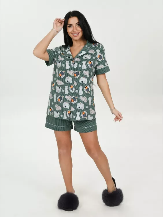 Нимфа пижама женская (зеленый)