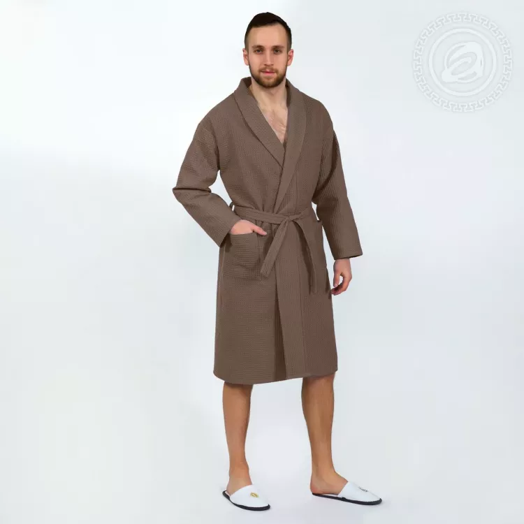 Халат запашной с воротником (коричневый) 011S/M 44-46 011S/M
